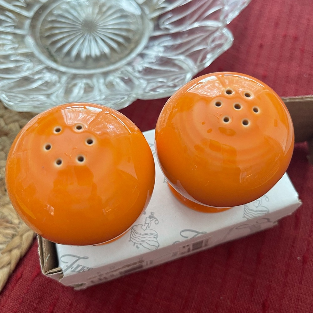 Tangerine Fiesta ware Salt and Pepper Shakers